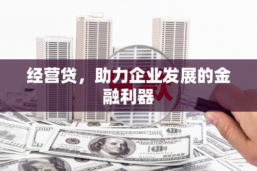 蓬江经营贷，助力企业发展的金融利器