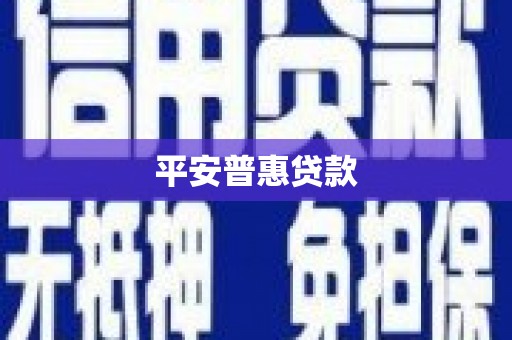 蓬江平安普惠贷款