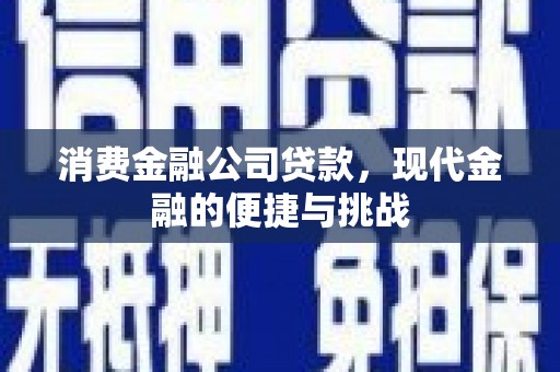 蓬江消费金融公司贷款，现代金融的便捷与挑战
