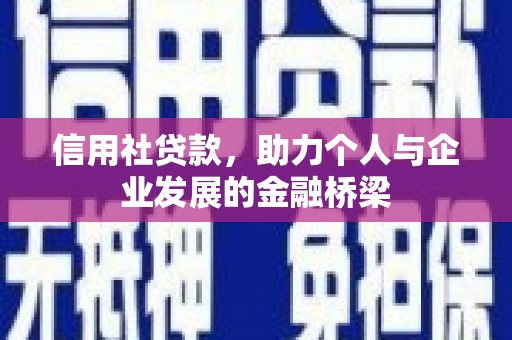 蓬江信用社贷款，助力个人与企业发展的金融桥梁