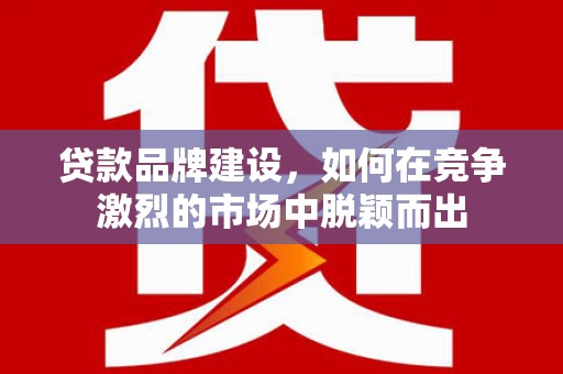蓬江贷款品牌建设，如何在竞争激烈的市场中脱颖而出