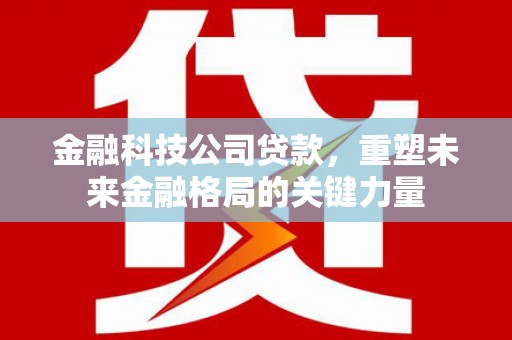 蓬江金融科技公司贷款，重塑未来金融格局的关键力量