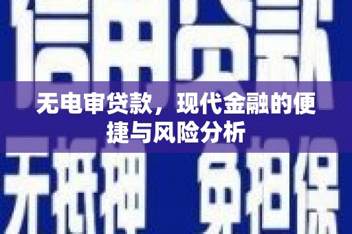 蓬江无电审贷款，现代金融的便捷与风险分析