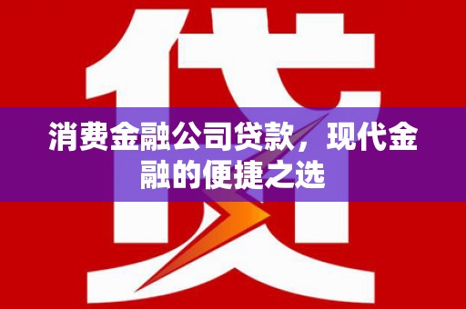 蓬江消费金融公司贷款，现代金融的便捷之选