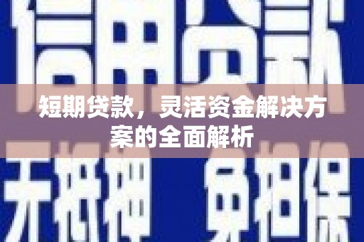 蓬江短期贷款，灵活资金解决方案的全面解析