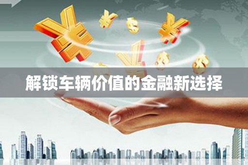 蓬江解锁车辆价值的金融新选择
