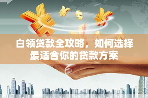 蓬江白领贷款全攻略，如何选择最适合你的贷款方案