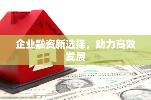 蓬江企业融资新选择，助力高效发展