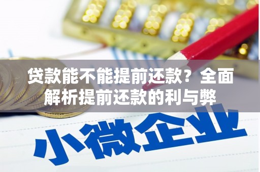 蓬江贷款能不能提前还款？全面解析提前还款的利与弊
