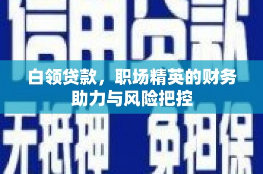 蓬江白领贷款,职场精英的财务助力与风险把控 蓬江白领贷款,职场精英的财务助力与风险把控